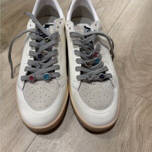 Golden Goose White Sneakers with Gem Details